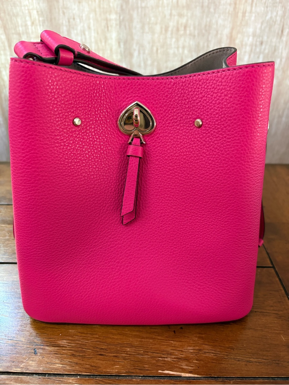 Kate Spade Hot Pink Marti Leather Bucket Bag